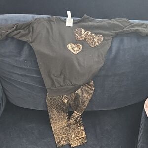 Little Mass Black and Leopard Kids Matching Set